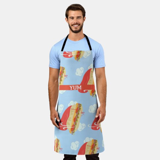 Super Hero Flying Caped Sandwich Fun Schürze (Getragen)