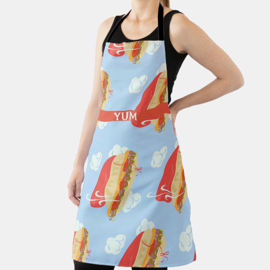 Super Hero Flying Caped Sandwich Fun Schürze (InSitu)