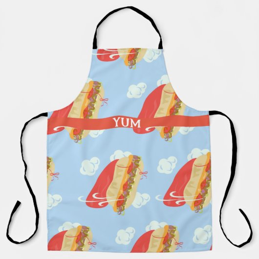 Super Hero Flying Caped Sandwich Fun Schürze (Vorderseite)