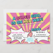 Super Hero Girl Babydusche Einladung (Vorderseite)