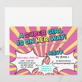 Super Hero Girl Babydusche Einladung