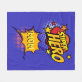 Super Hero Mama Comic Book Style Fleecedecke (Vorderseite (Horizontal))
