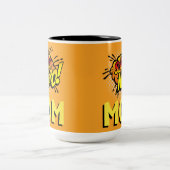 Super Hero Mama Comic Book Style Zweifarbige Tasse (Mittel)
