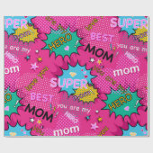 Super Hero Mama Comic Geschenkpapier (Flach)