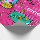Super Hero Mama Comic Geschenkpapier (Ecke)