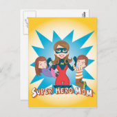 Super Hero Mama Postkarte (Vorne/Hinten)