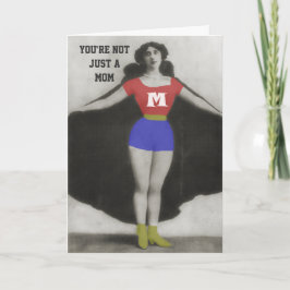 Super Hero Mom Vintage Foto Art Birthday Card Karte