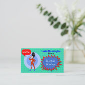Super Hero Mommy Play Date Card Telefonnummerkarte (Stehend Vorderseite)
