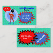 Super Hero Mommy Play Date Card Telefonnummerkarte (Vorne/Hinten)