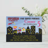Super Hero Party Einladung (Stehend Vorderseite)