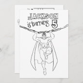 Super Hero Party Farbeinfärben einladen Einladung (Vorne/Hinten)