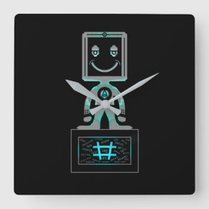 #Super Hero Quadratische Wanduhr