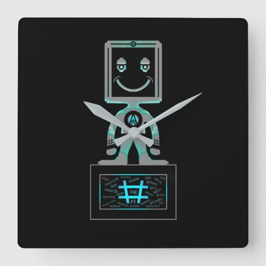 #Super Hero Quadratische Wanduhr (Vorderseite)