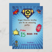 super hero theme einladung (Vorne/Hinten)