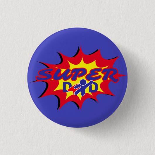 Super Hero Vater Comic Buch Vatertag Button (Vorderseite)