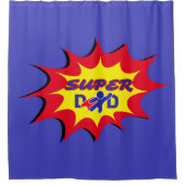 Super Hero Vater Comic Buch Vatertag Duschvorhang (Vorderseite)