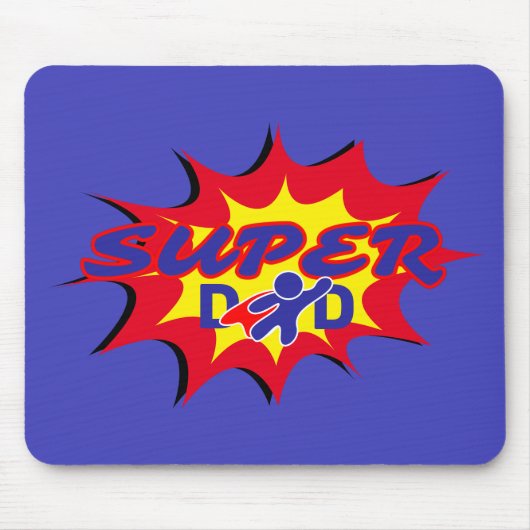 Super Hero Vater Comic Buch Vatertag Mousepad (Vorne)