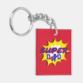 Super Hero Vater Comic Buch Vatertag Schlüsselanhänger (Vorderseite links)