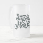 Super Hero Vater Mattglas Bierglas (Vorderseite Links)