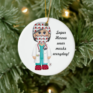 Super Heroes tragen täglich Masken Keramik Ornament