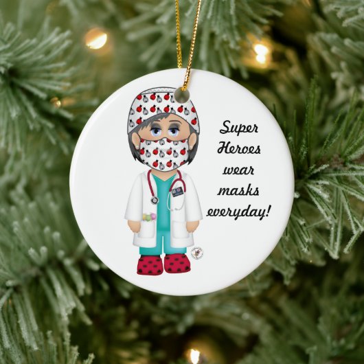 Super Heroes tragen täglich Masken Keramik Ornament (Baum)