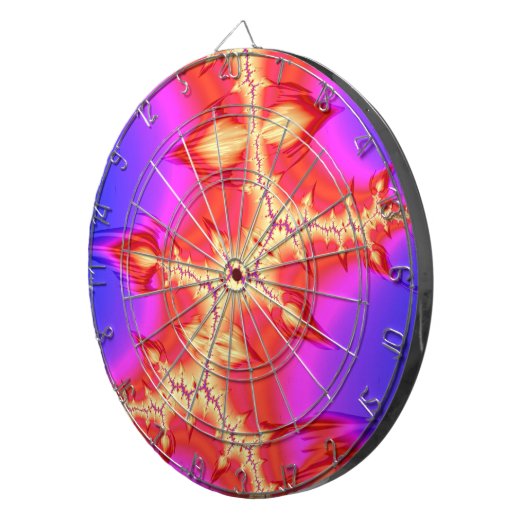 Super Hot Fiery Fizzure Fraktal Abstrakt Art Dartscheibe (Vorderseite rechts)