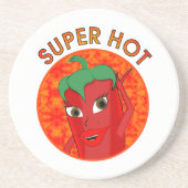 Super Hot Pepper Diva Sandstein Untersetzer (Vorne)