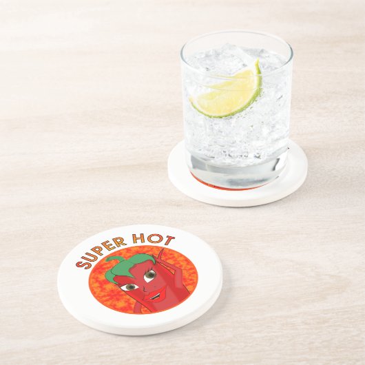 Super Hot Pepper Diva Sandstein Untersetzer (Seite)
