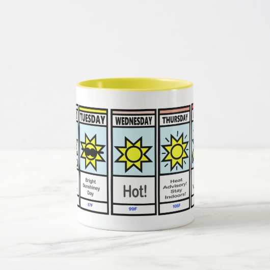 Super Hot Weather Forecast Tasse (Zentrum)