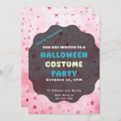 Super Hübsch Pink Stars Modernes Halloween Einladung (Vorne/Hinten)