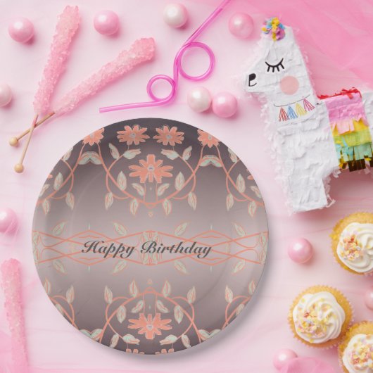 Super hübsche KorallenBlume Pappteller (Party)