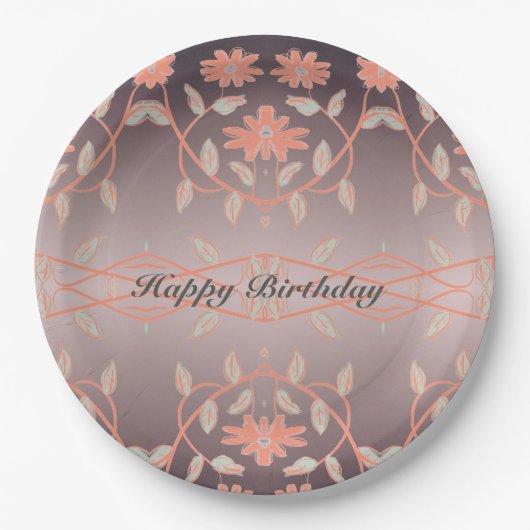 Super hübsche KorallenBlume Pappteller (Vorderseite)