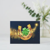 Super-Hufeisen 4 Blatt Kleeblatt Schießstar Postkarte (Stehend Vorderseite)