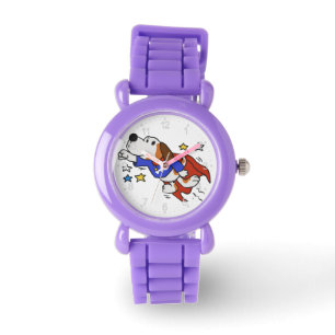 Super Hund Cartoon  Hintergrundfarbe Armbanduhr