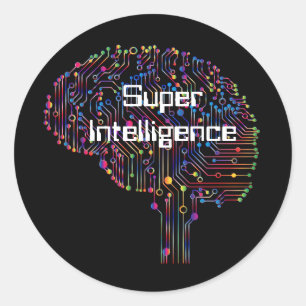 Super-Intelligenz-Technologie Runder Aufkleber