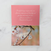 Super japanische Apricot-Blume Dankeskarte (Innenseite)