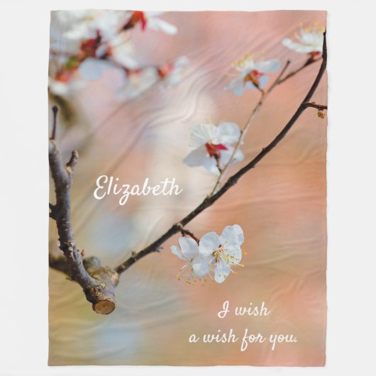 Super japanische Apricot-Blume Fleecedecke (Vorderseite)