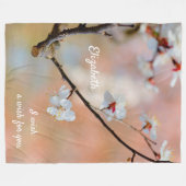 Super japanische Apricot-Blume Fleecedecke (Vorderseite (Horizontal))