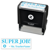 "SUPER JOB!" + Name des Lehrers Permastempel (Beispiel)