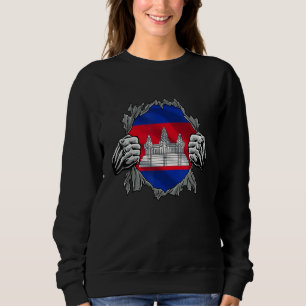 Super Kambodscha Kambodscha Flaggen Heritage Roots Sweatshirt