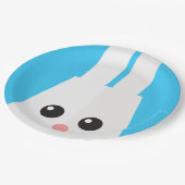 Super Kawaii Niedlich Osterhase. Pappteller (Schrägansicht)