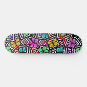 Super Kawaii Rainbow Splash Butterfly Squares Skateboard (Horizontal)