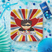 Super Kid Boy's Superhero Themed Party Pappteller (Party)