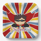 Super Kid Boy's Superhero Themed Party Pappteller (Vorderseite)