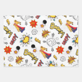 Super Kid, Niedliches Comic Muster Geschenkpapier Set (Vorderseite 2)