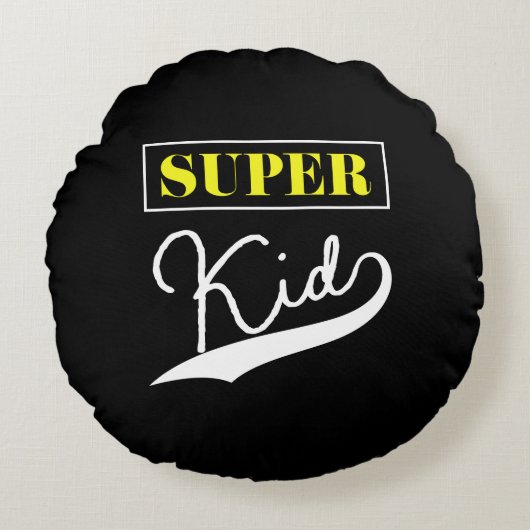 Super Kid Rundes Kissen (Vorderseite)