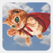 Super Kitty Quadratischer Aufkleber (Vorderseite)
