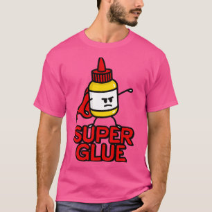 Super Kleber Super-Held lustige Leim Cartoon T-Shirt