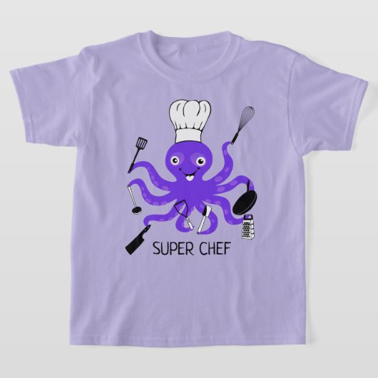 Super Koch Lila Oktopus mit Kochgeräten T-Shirt (Ablage )