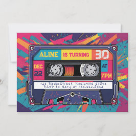 Super Krasser 80er 90s Audio Cassette Birthday Ein Einladung